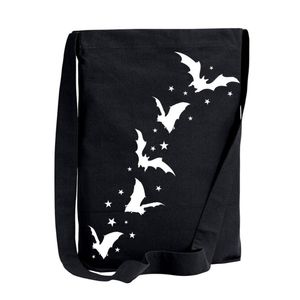 Too Fast Bats And Stars Crossbody Sling Tote Bag Gothic Lightweight